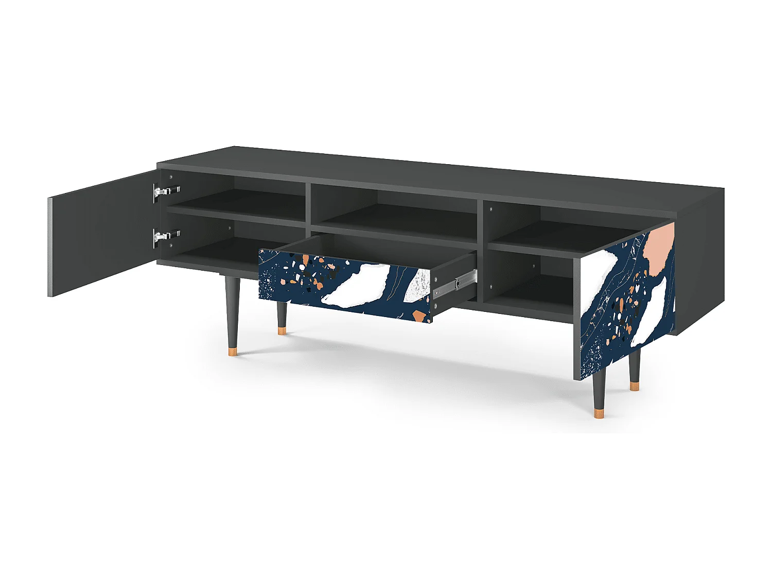 Meuble TV - 170х59х41 cm - T6 - Nude Iceberg, Anthracite