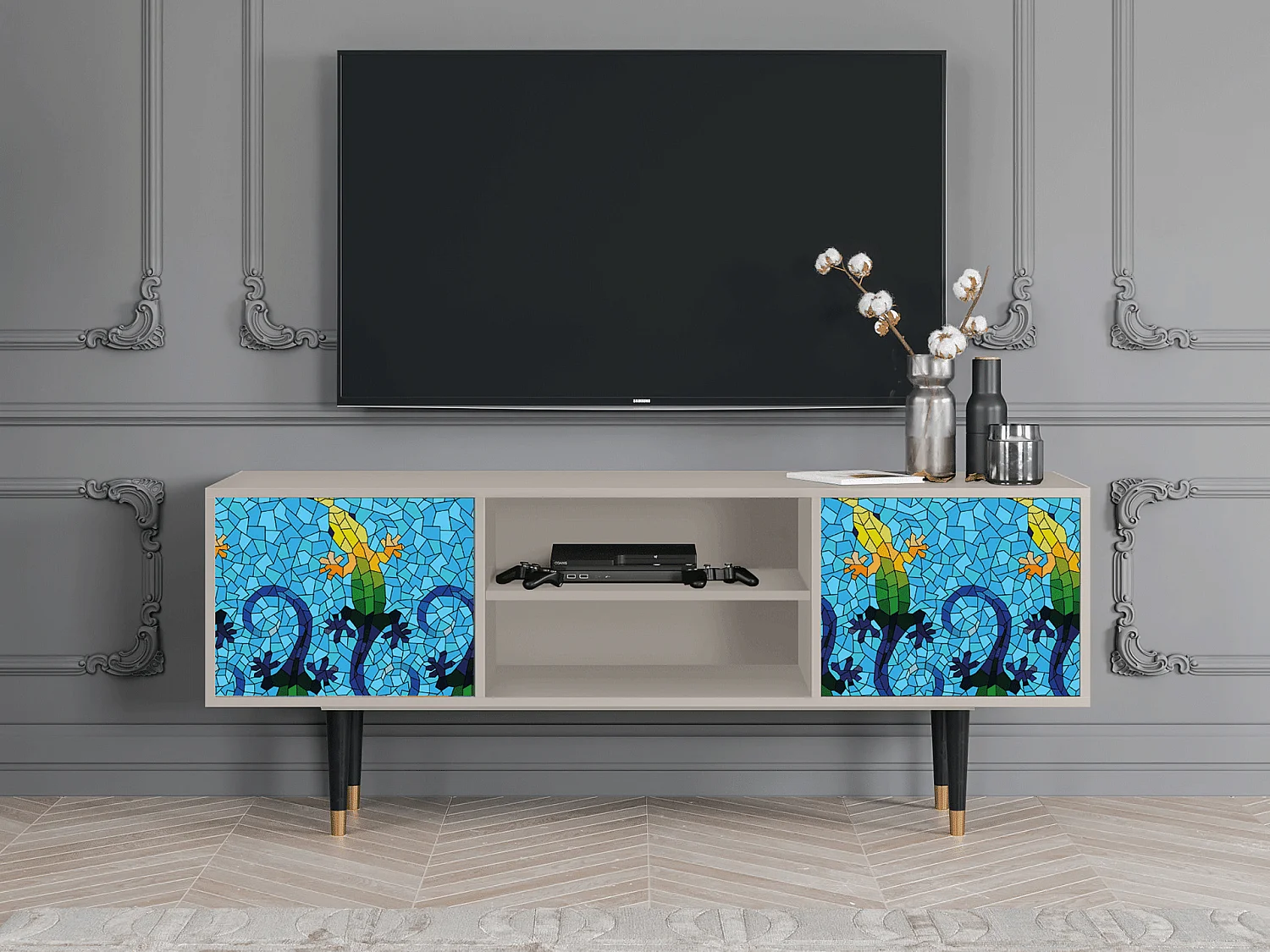 Meuble TV - 170х69х48 cm - T2 - Gaudi's Lizard, Sable