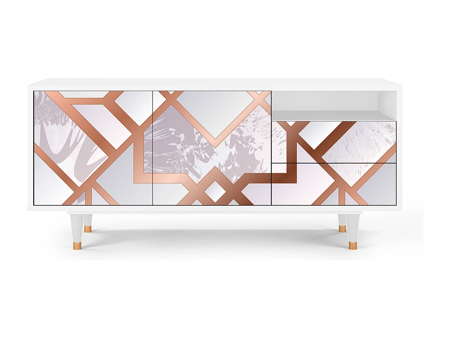 Mobile TV - 125х56х41 cm - T7 - Pastel Fairytale, Bianco