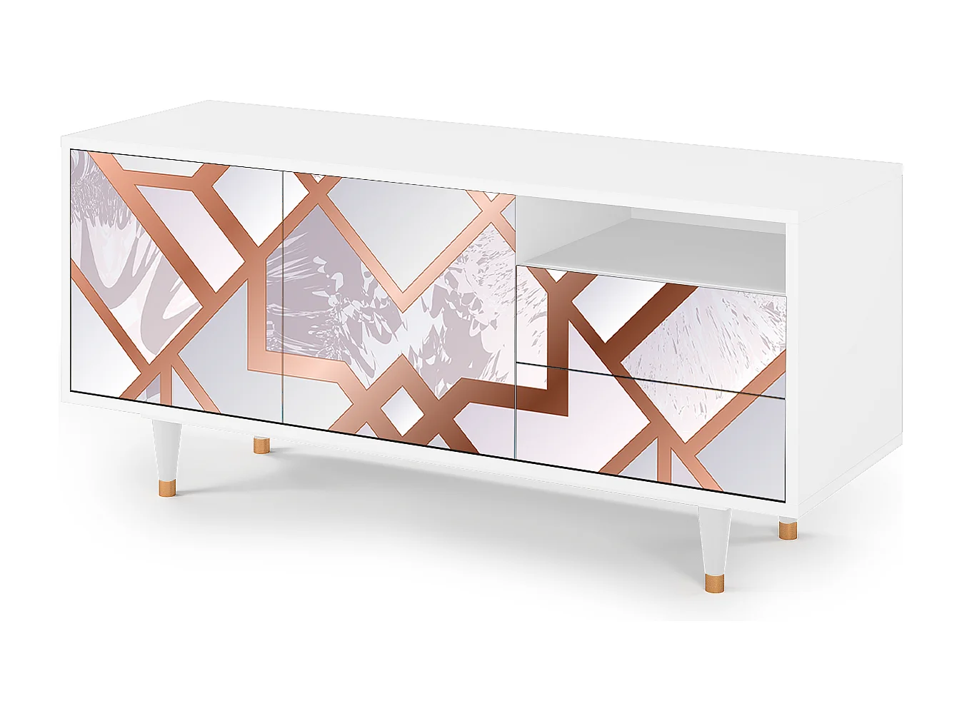 Mobile TV - 125х56х41 cm - T7 - Pastel Fairytale, Bianco