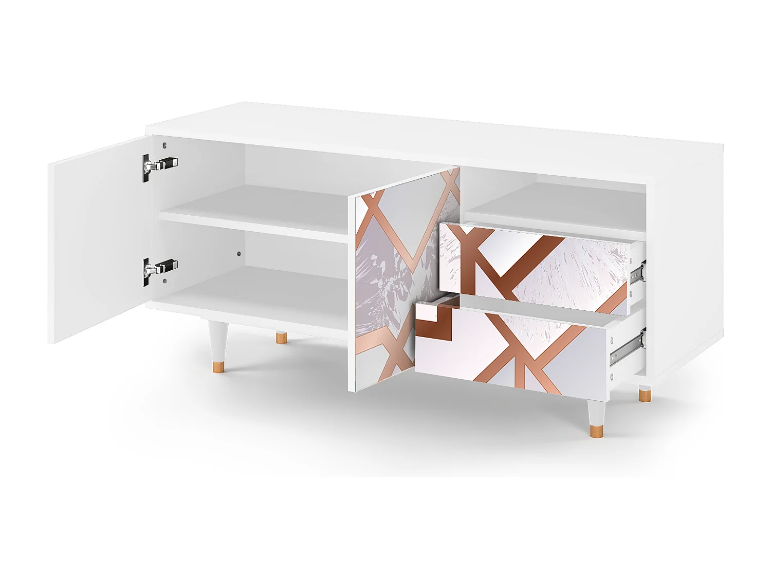 Mobile TV - 125х56х41 cm - T7 - Pastel Fairytale, Bianco