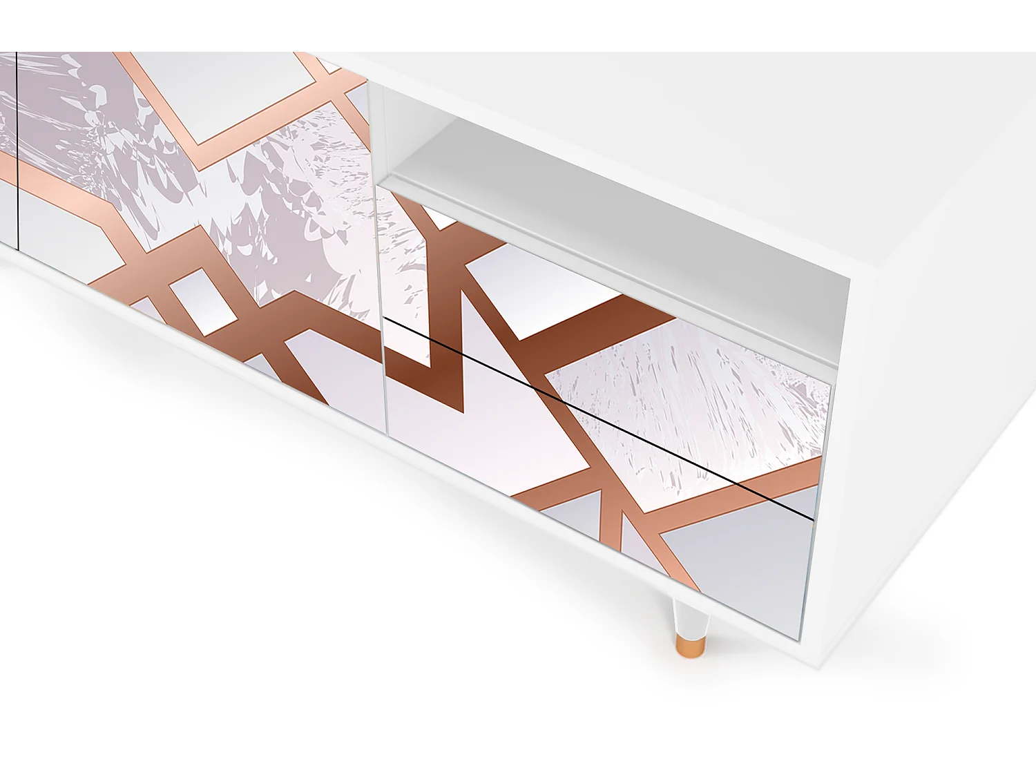 Mueble de TV - 125х56х41 cm - T7 - Pastel Fairytale, Blanco