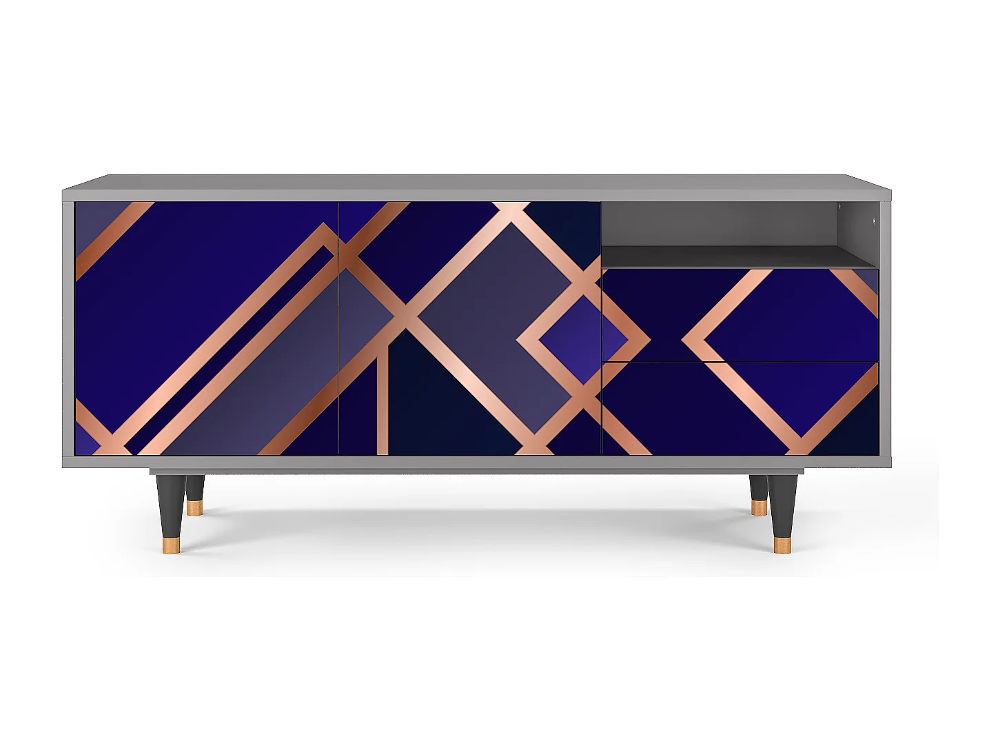 TV-Möbel - 125х56х41 cm - T7 - Aquamarine Getsby, Grau