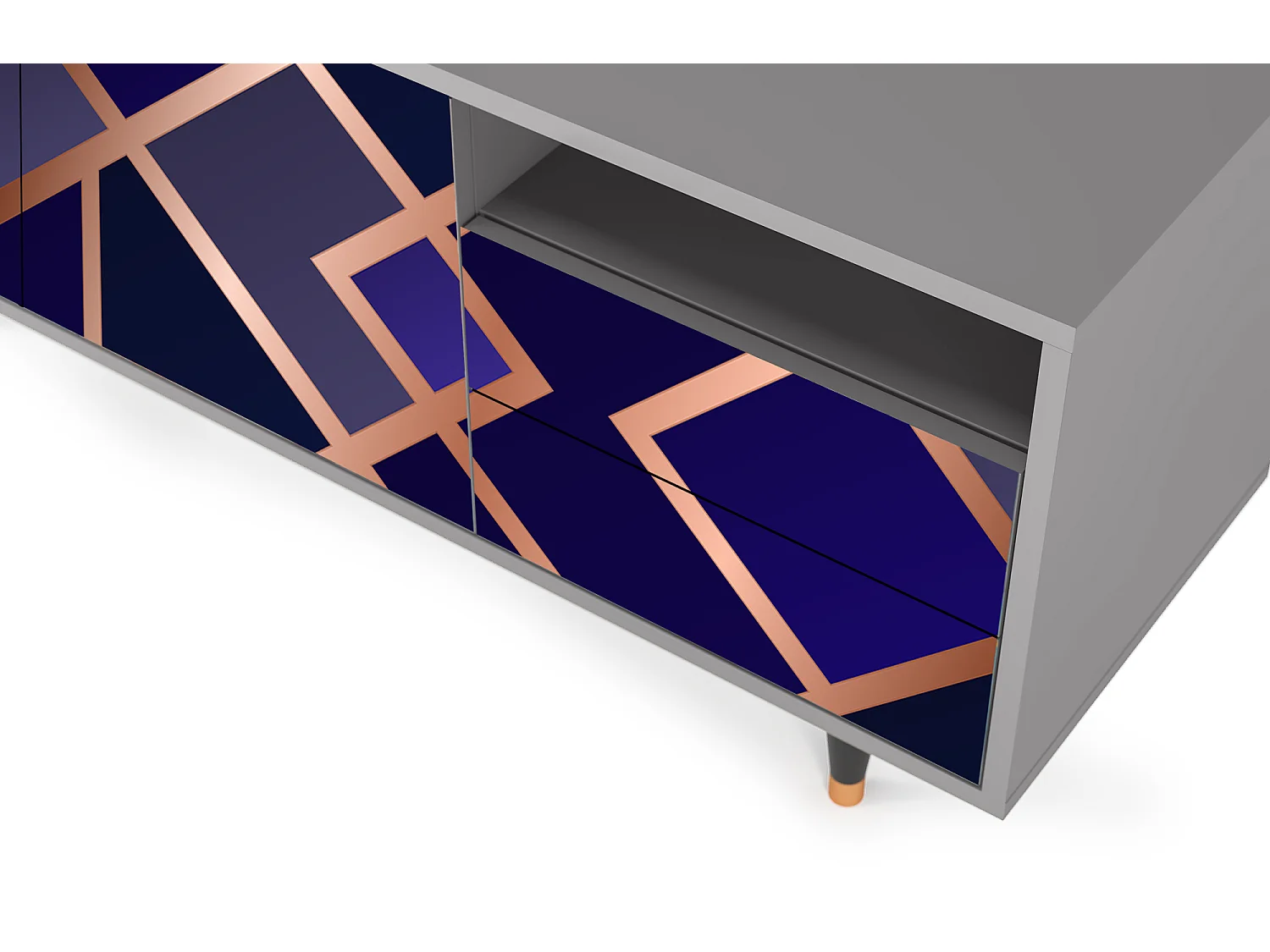 TV-Möbel - 125х56х41 cm - T7 - Aquamarine Getsby, Grau