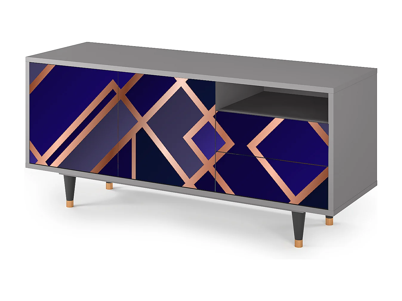 TV-Möbel - 125х56х41 cm - T7 - Aquamarine Getsby, Grau