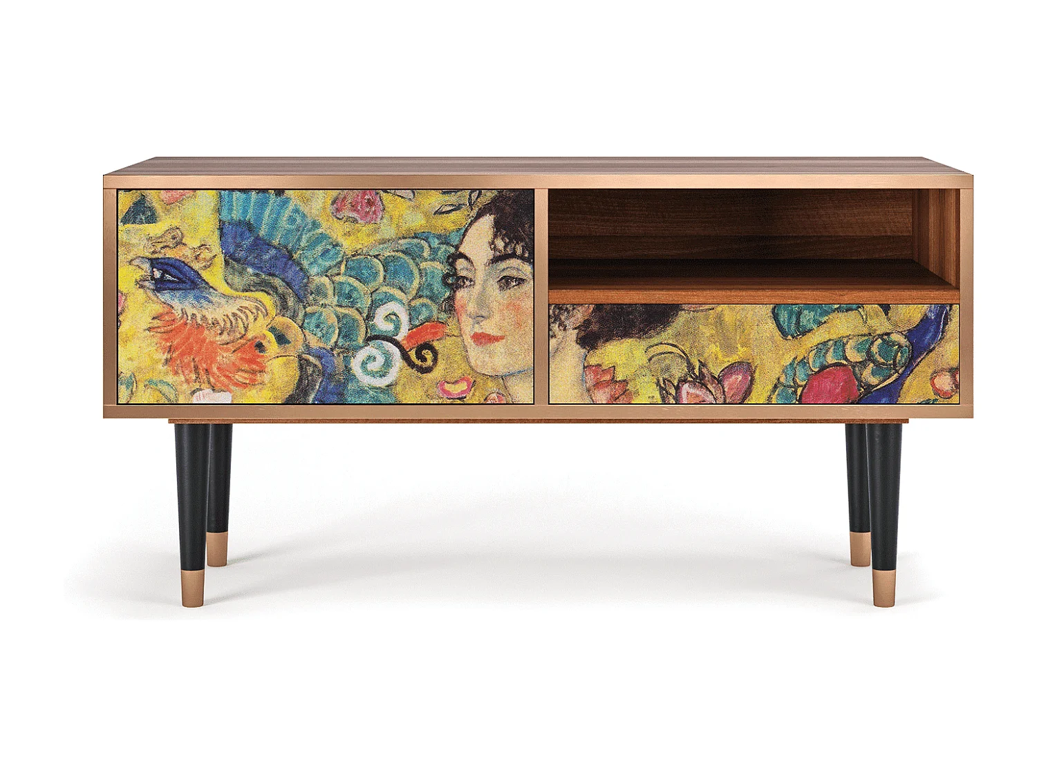 Mobile TV - 115х59х48 cm - T3 - Lady with Fan by Klimt, Noce