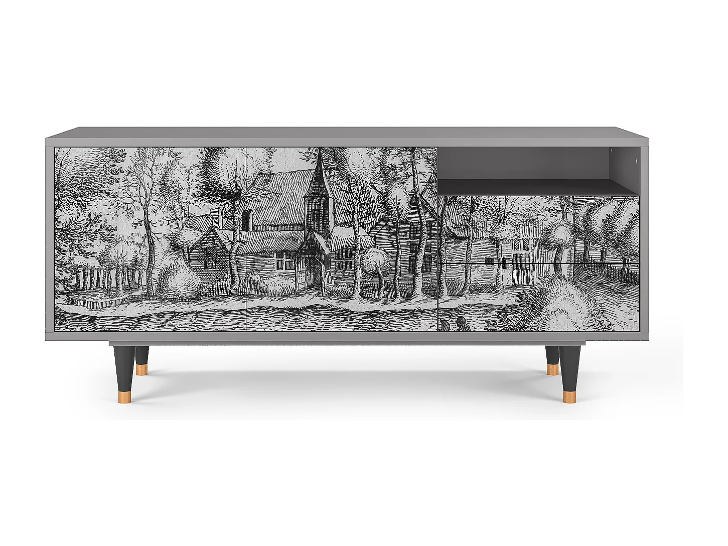 Meuble TV - 125х56х41 cm - T7 - A Pond, Gris