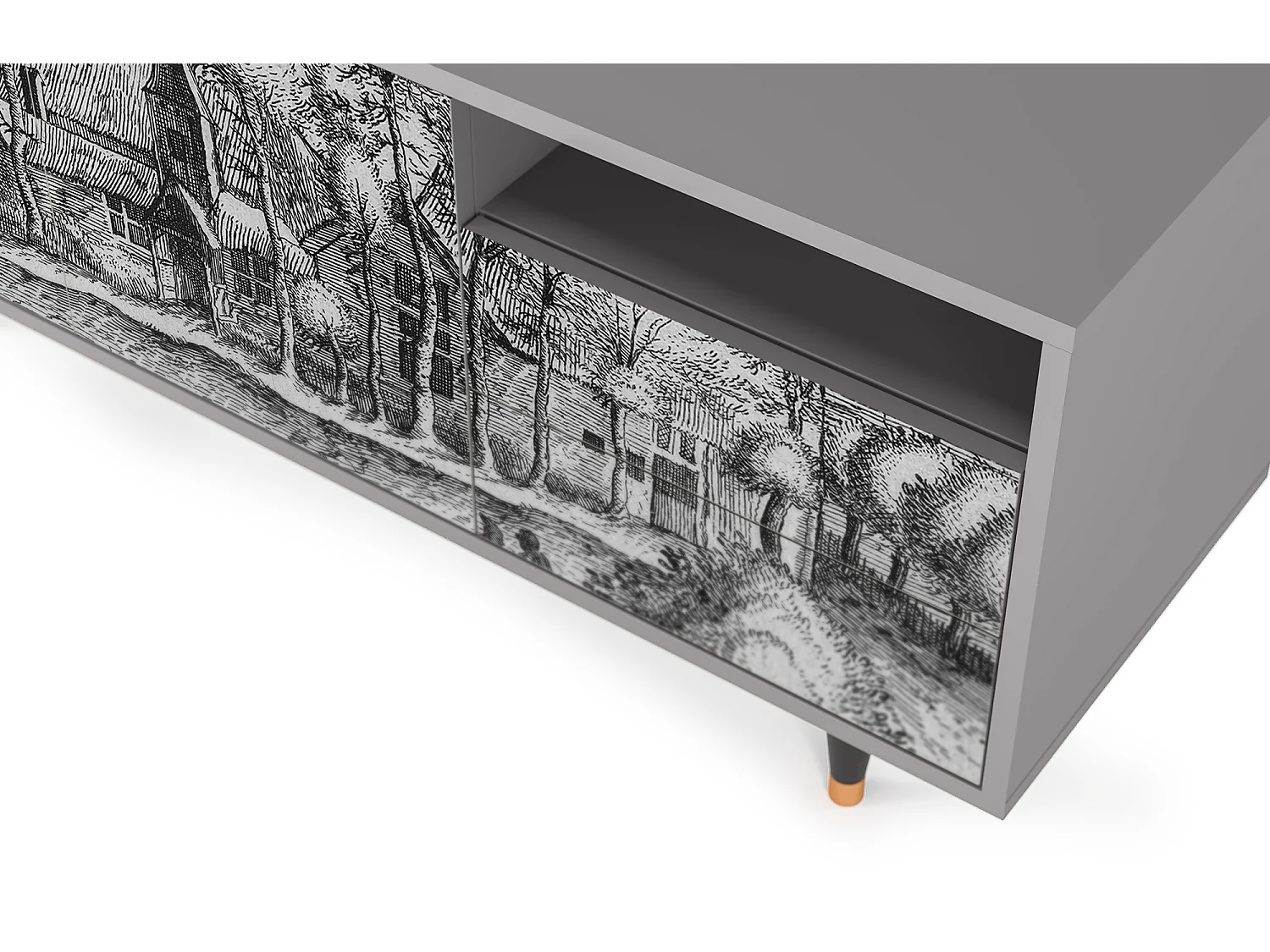 Meuble TV - 125х56х41 cm - T7 - A Pond, Gris