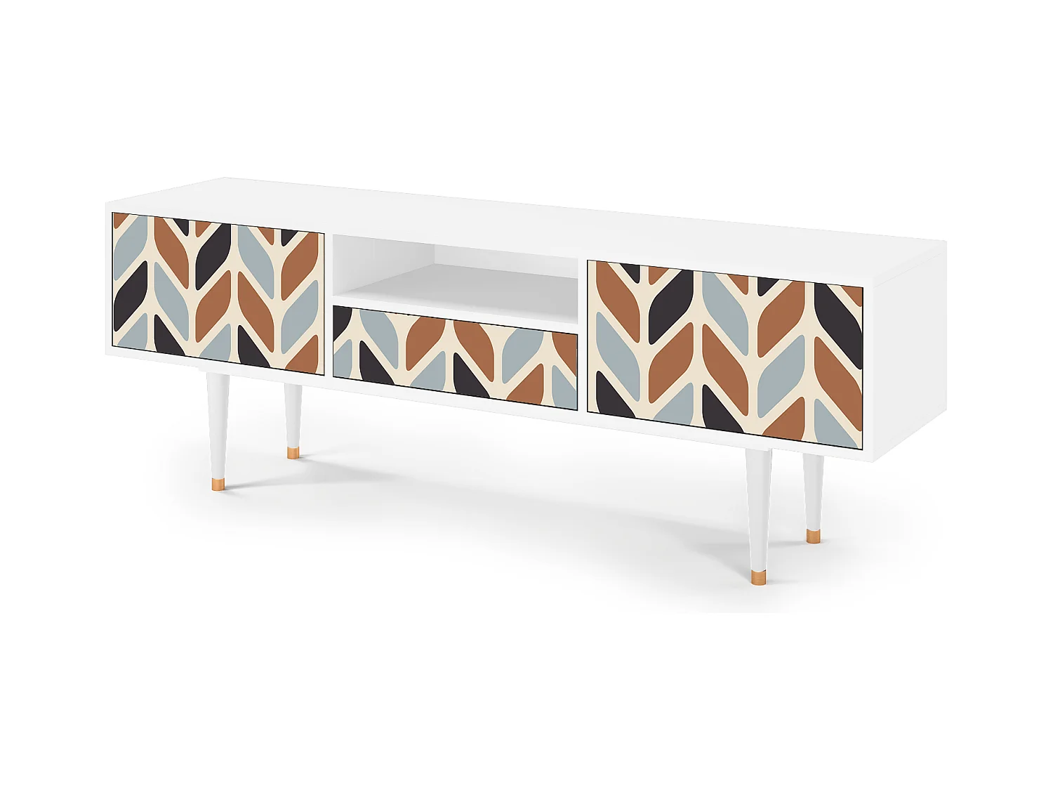 TV-Möbel - 170х59х41 cm - T6 - Beige Laure, Weiß