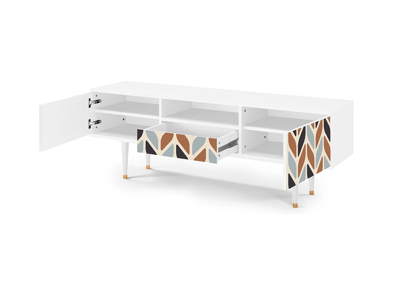 TV-Möbel - 170х59х41 cm - T6 - Beige Laure, Weiß