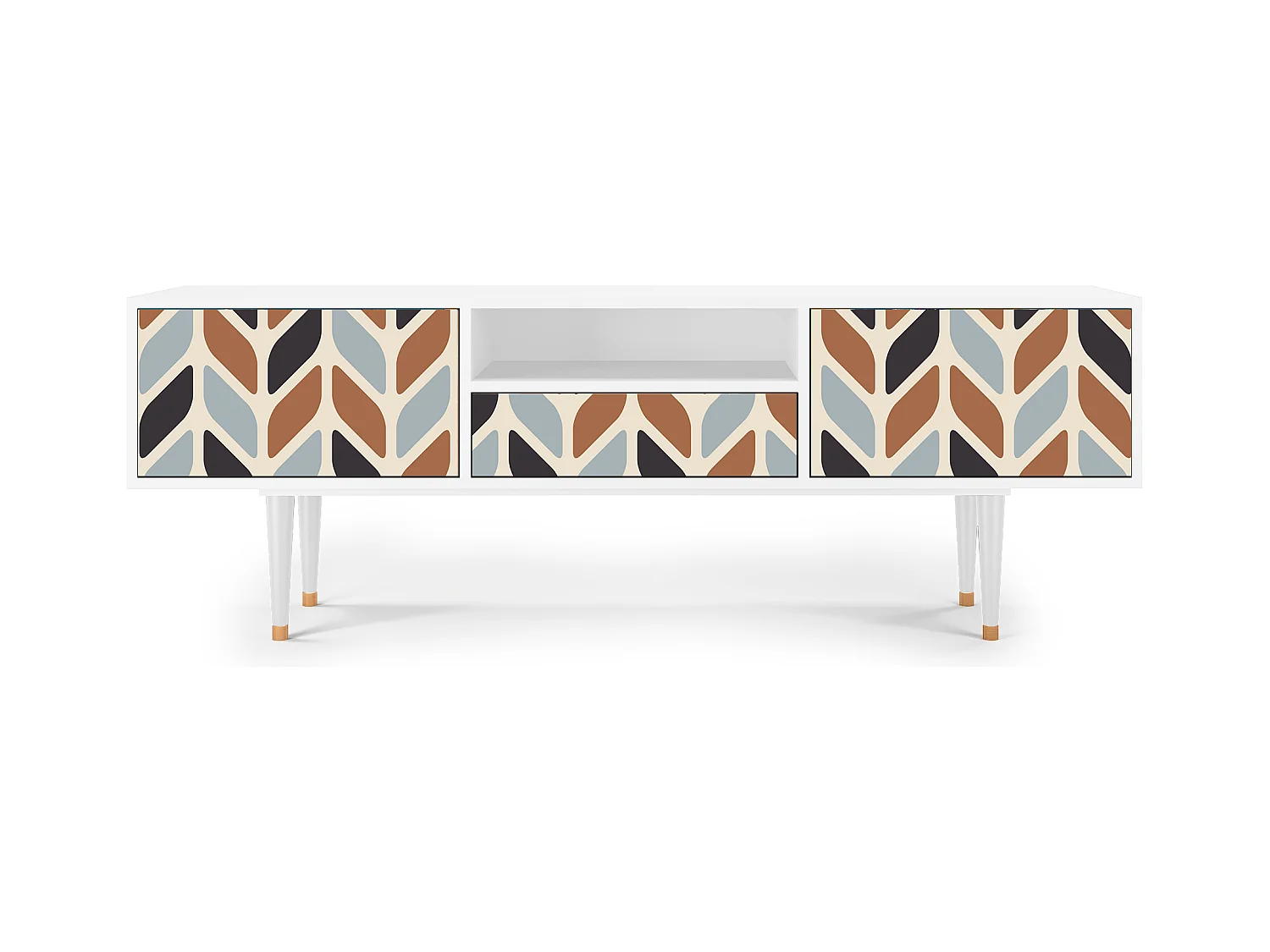 Szafka RTV - 170х59х41 cm - T6 - Beige Laure, Biały