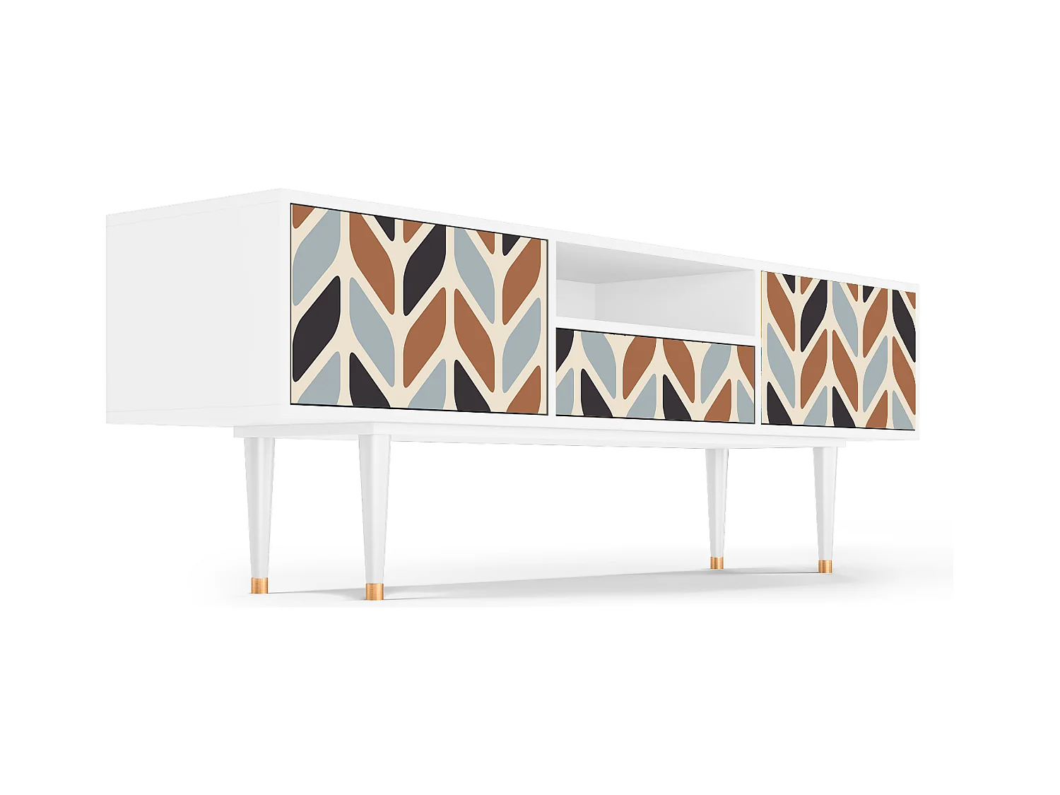 Szafka RTV - 170х59х41 cm - T6 - Beige Laure, Biały