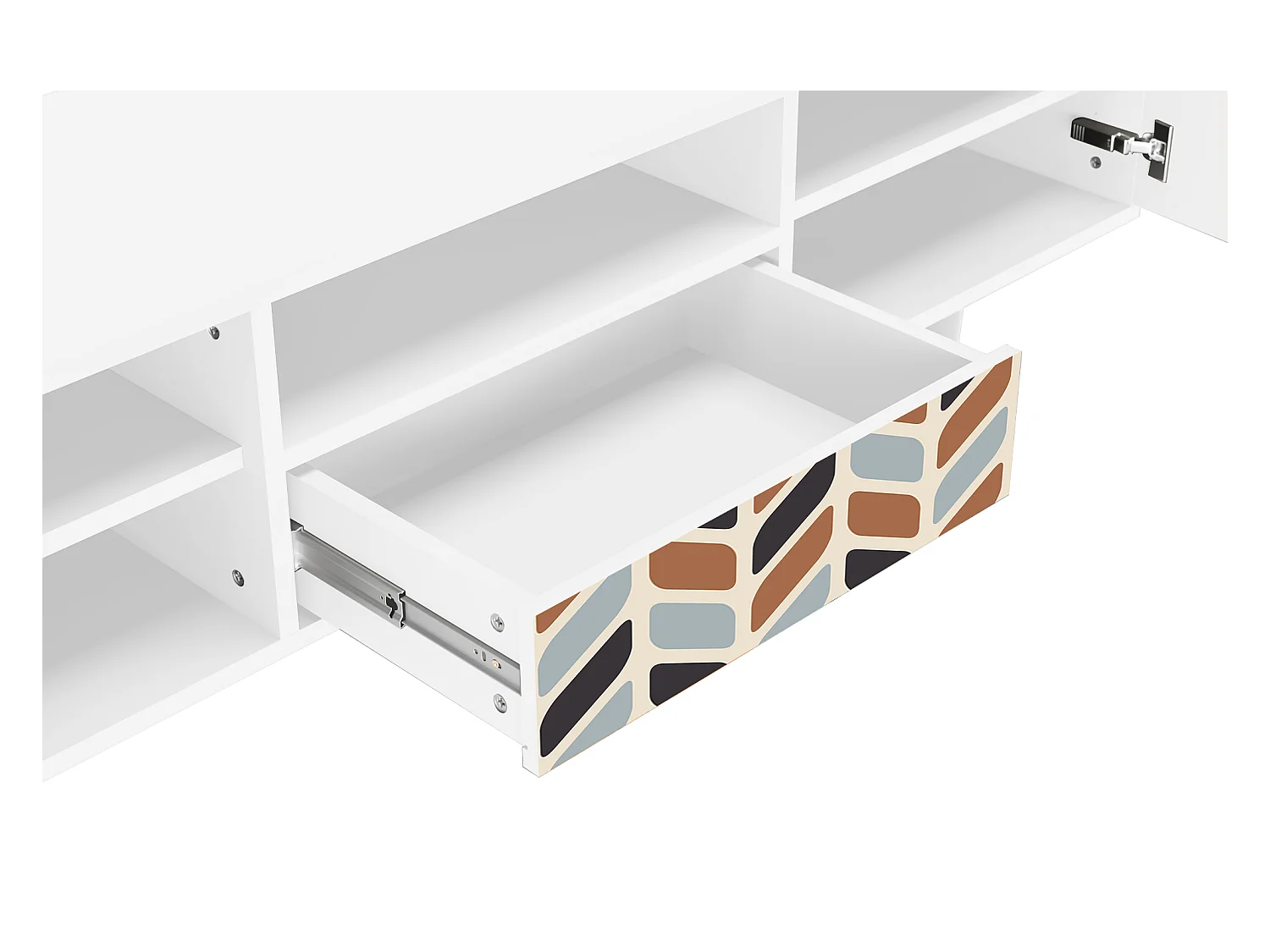 Szafka RTV - 170х59х41 cm - T6 - Beige Laure, Biały