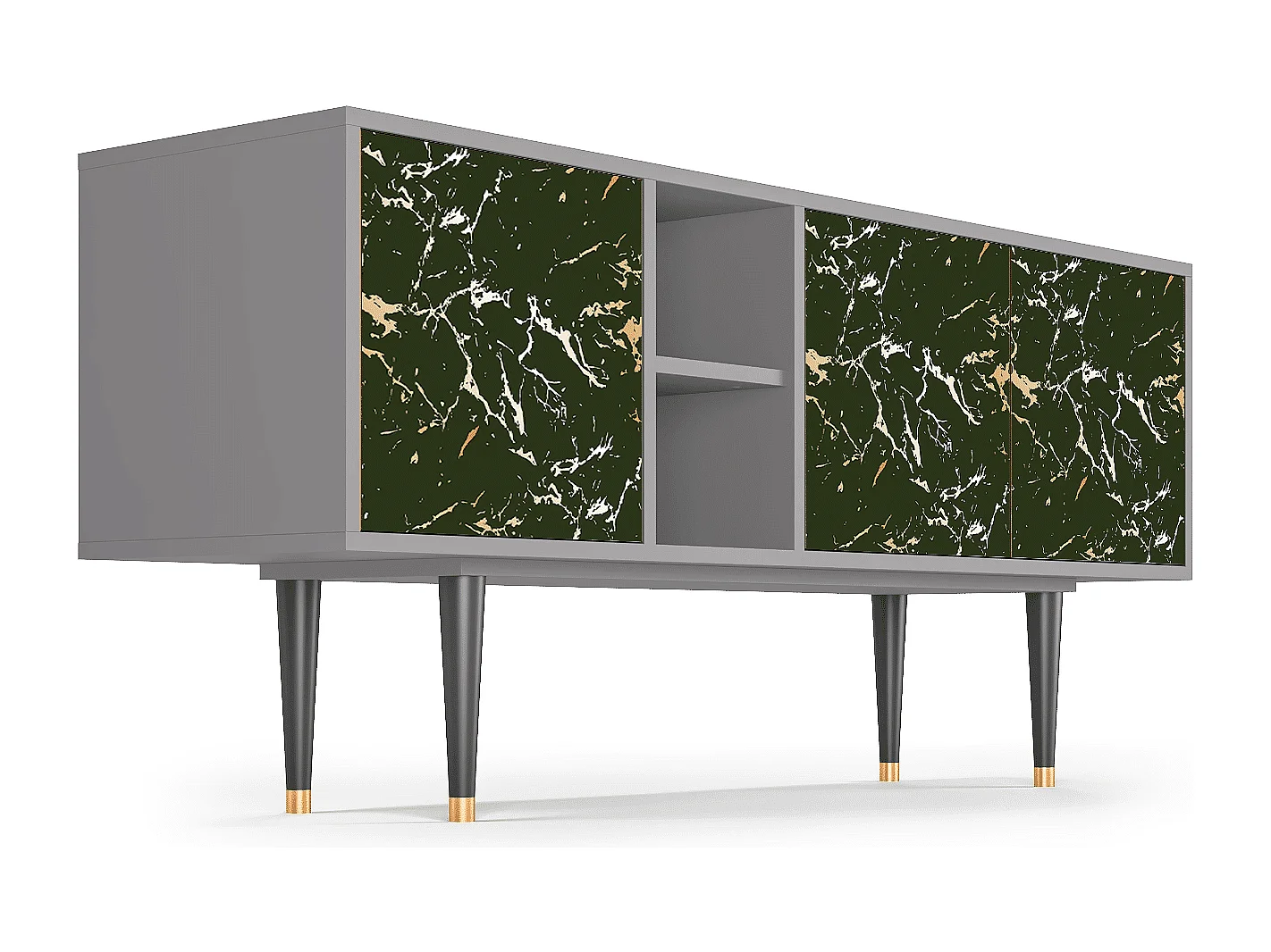 Szafka RTV - 150х69х41 cm - T5 - Amazon Forest, Szary