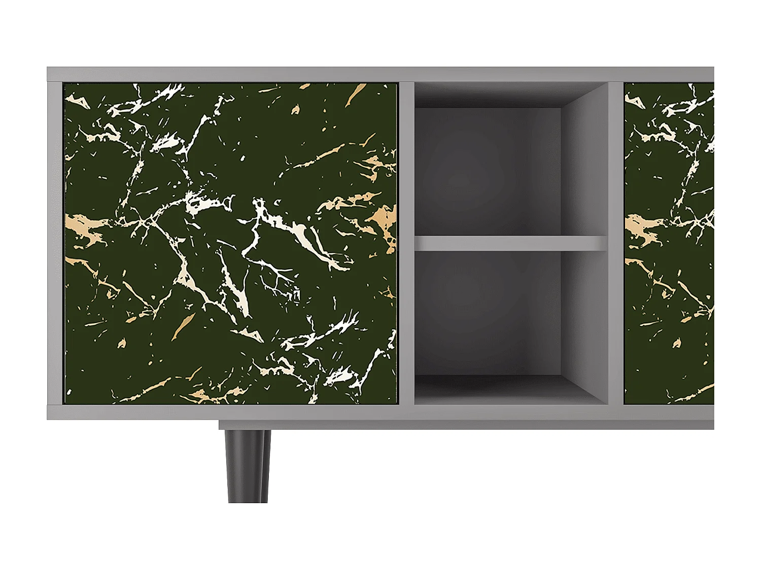 Szafka RTV - 150х69х41 cm - T5 - Amazon Forest, Szary