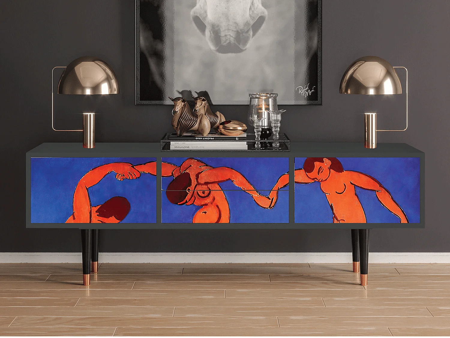 Mobile TV - 170х59х48 cm - T4 - The Dance by Matisse , Antracite