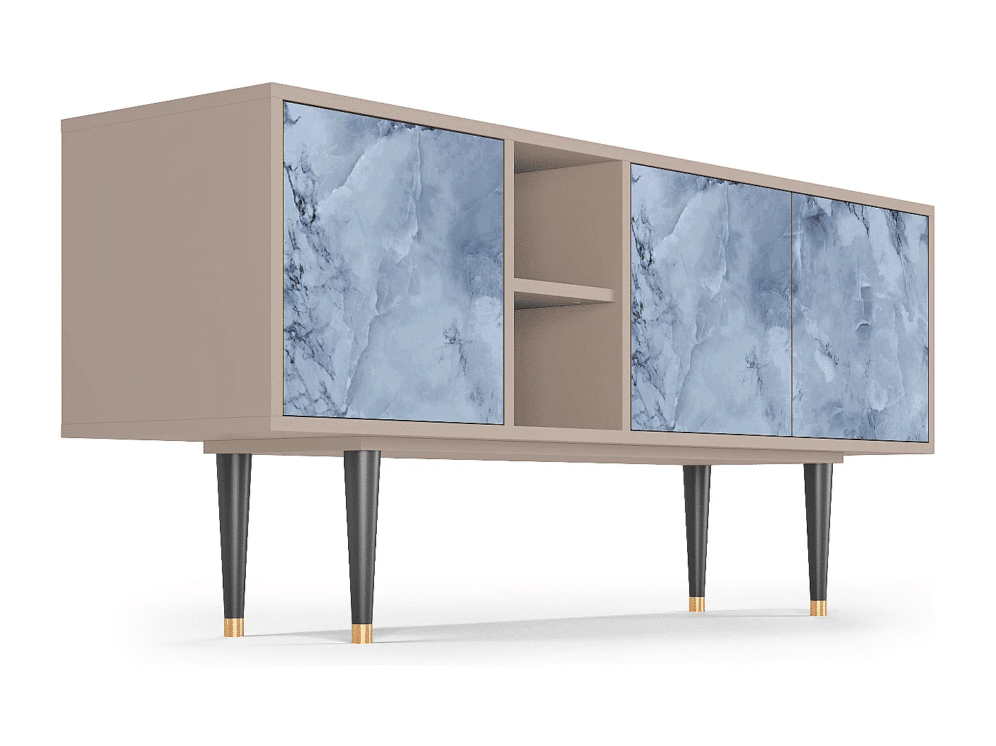 Szafka RTV - 150х69х41 cm - T5 - Feather Ice, Latte