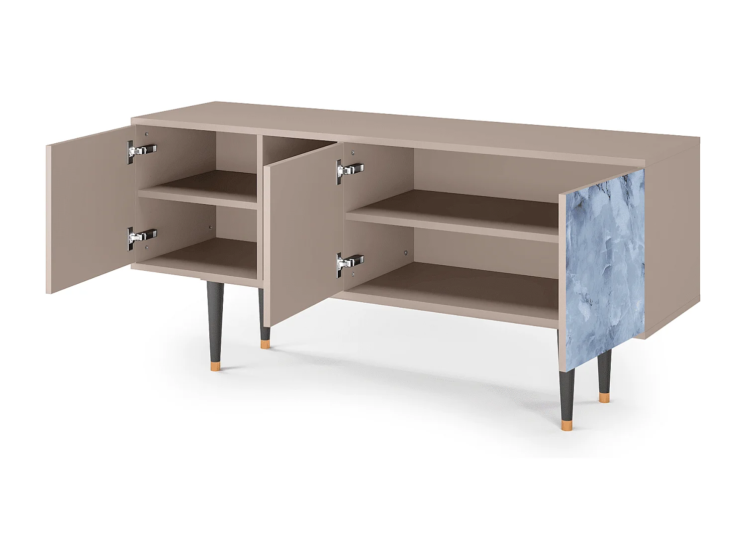 Szafka RTV - 150х69х41 cm - T5 - Feather Ice, Latte