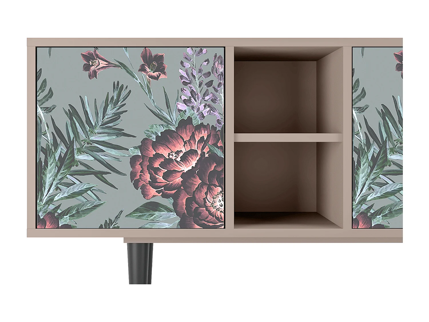 TV-Möbel - 150х69х41 cm - T5 - Light Peonies, Latte