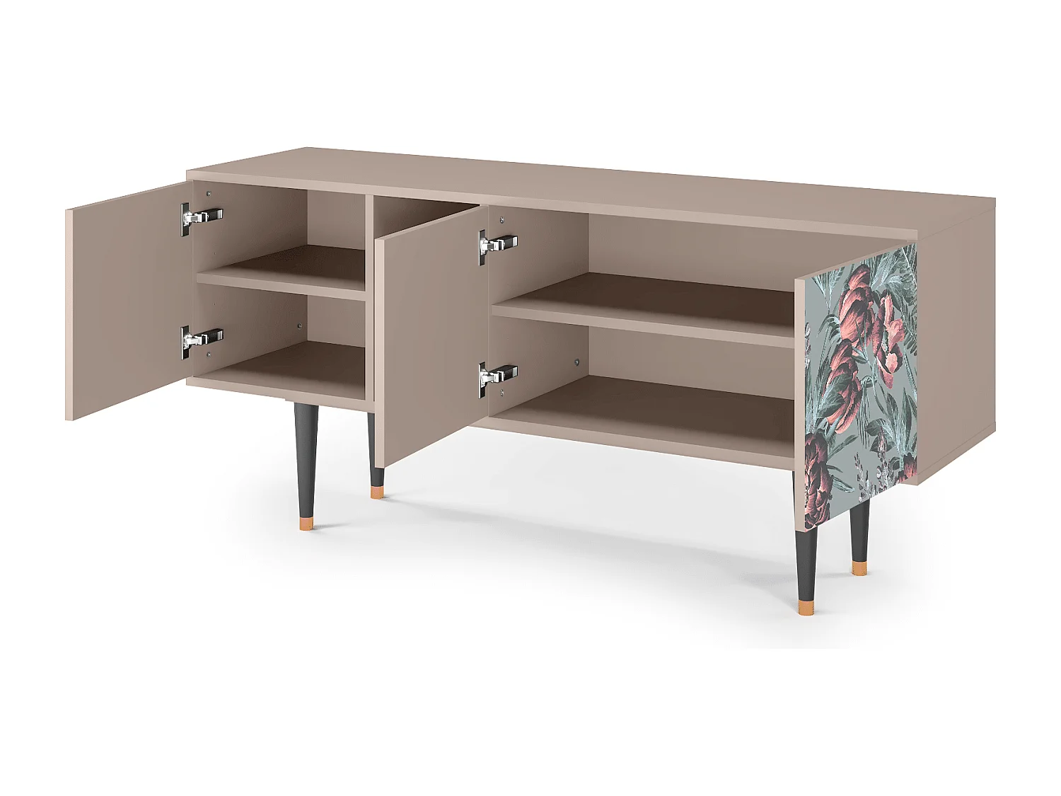 TV-Möbel - 150х69х41 cm - T5 - Light Peonies, Latte