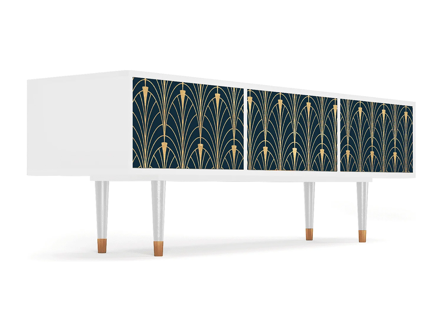 Mobile TV - 170х59х48 cm - T4 - Flower of the Nile, Bianco