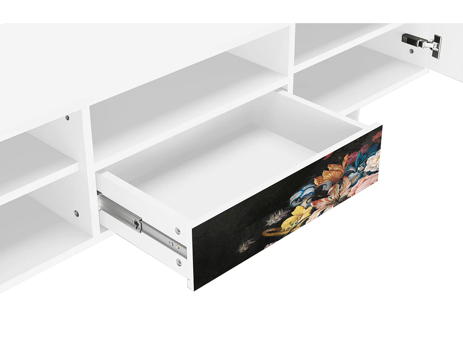 Mobile TV - 170х59х41 cm - T6 - Still Life with Flowers, Bianco