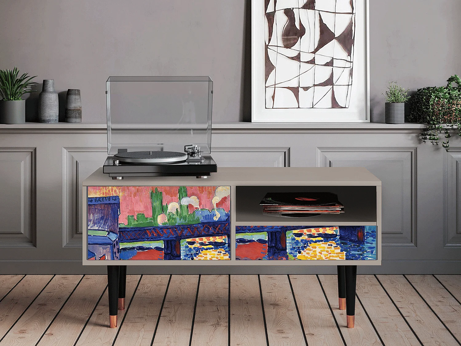 Meuble TV - 115х59х48 cm - T3 - Charing Cross Bridge, Sable