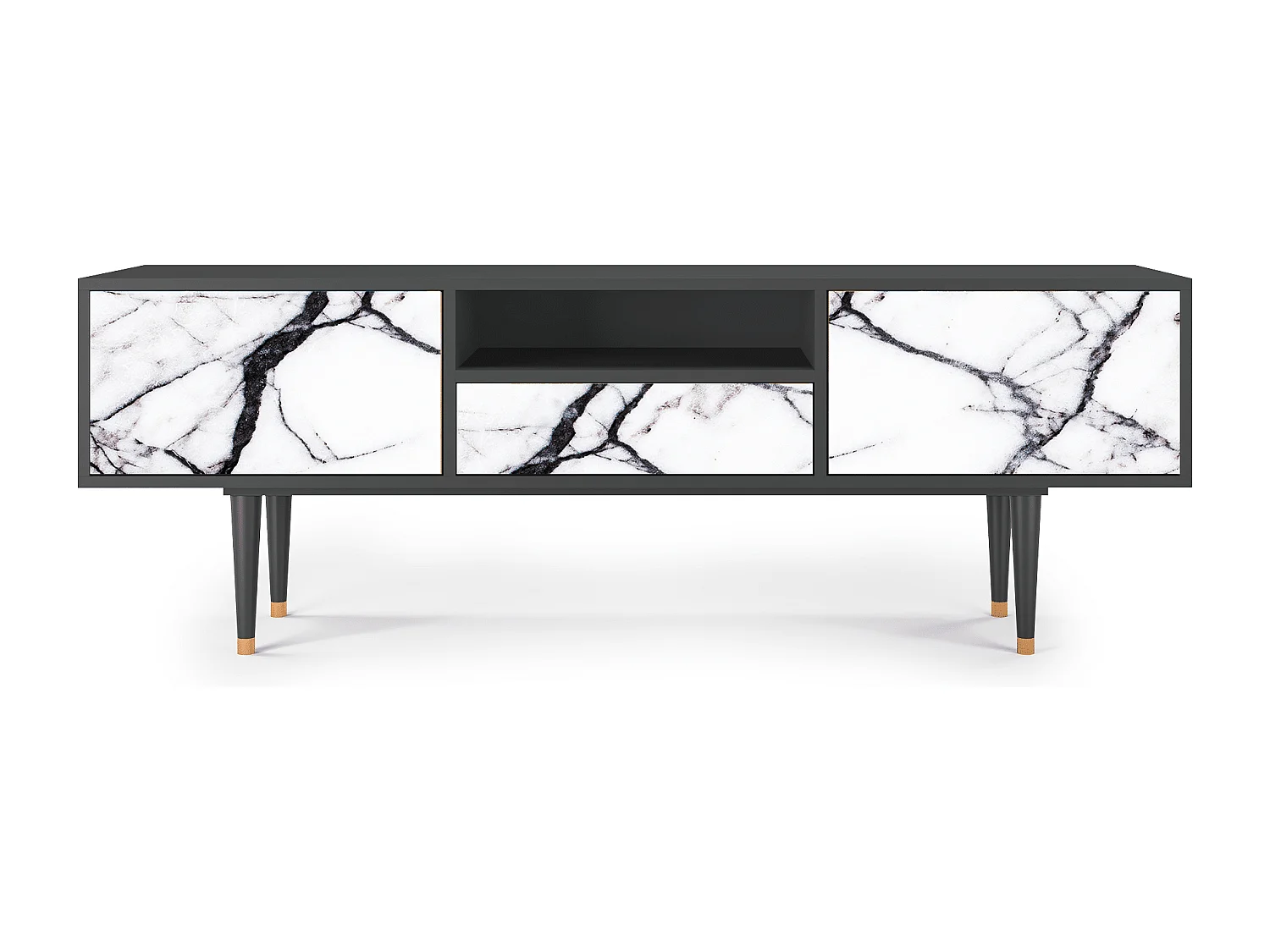 TV-Möbel - 170х59х41 cm - T6 - Raven Marble, Anthrazit