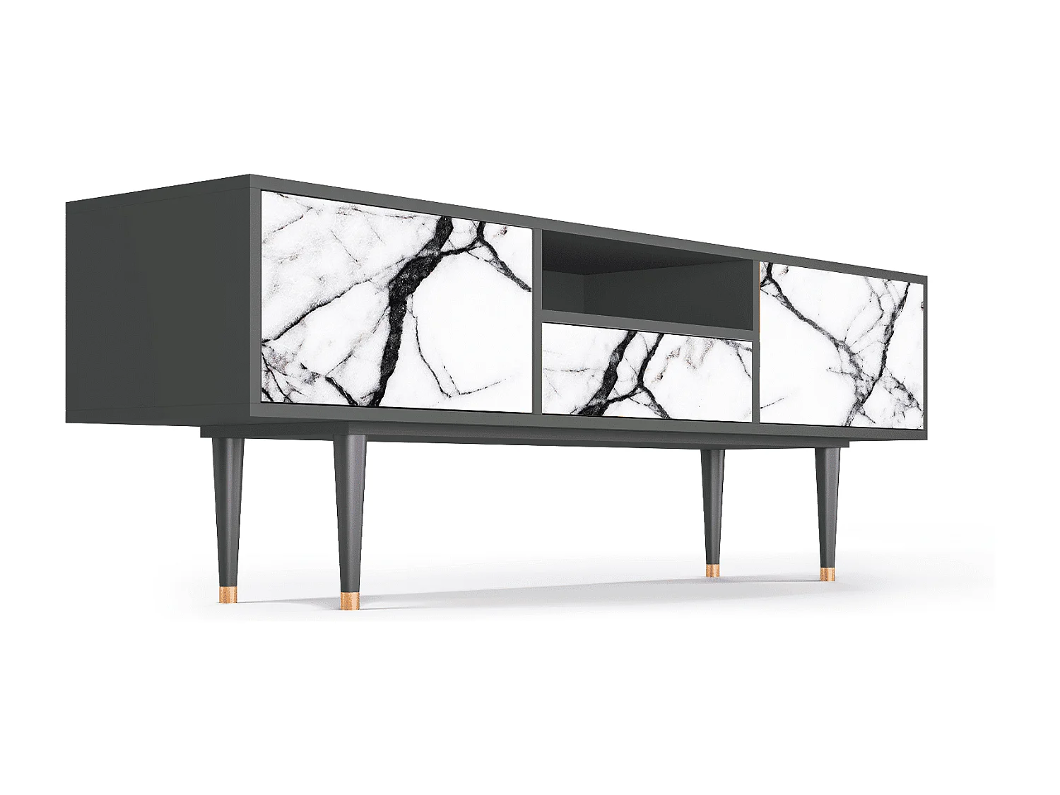 TV-Möbel - 170х59х41 cm - T6 - Raven Marble, Anthrazit