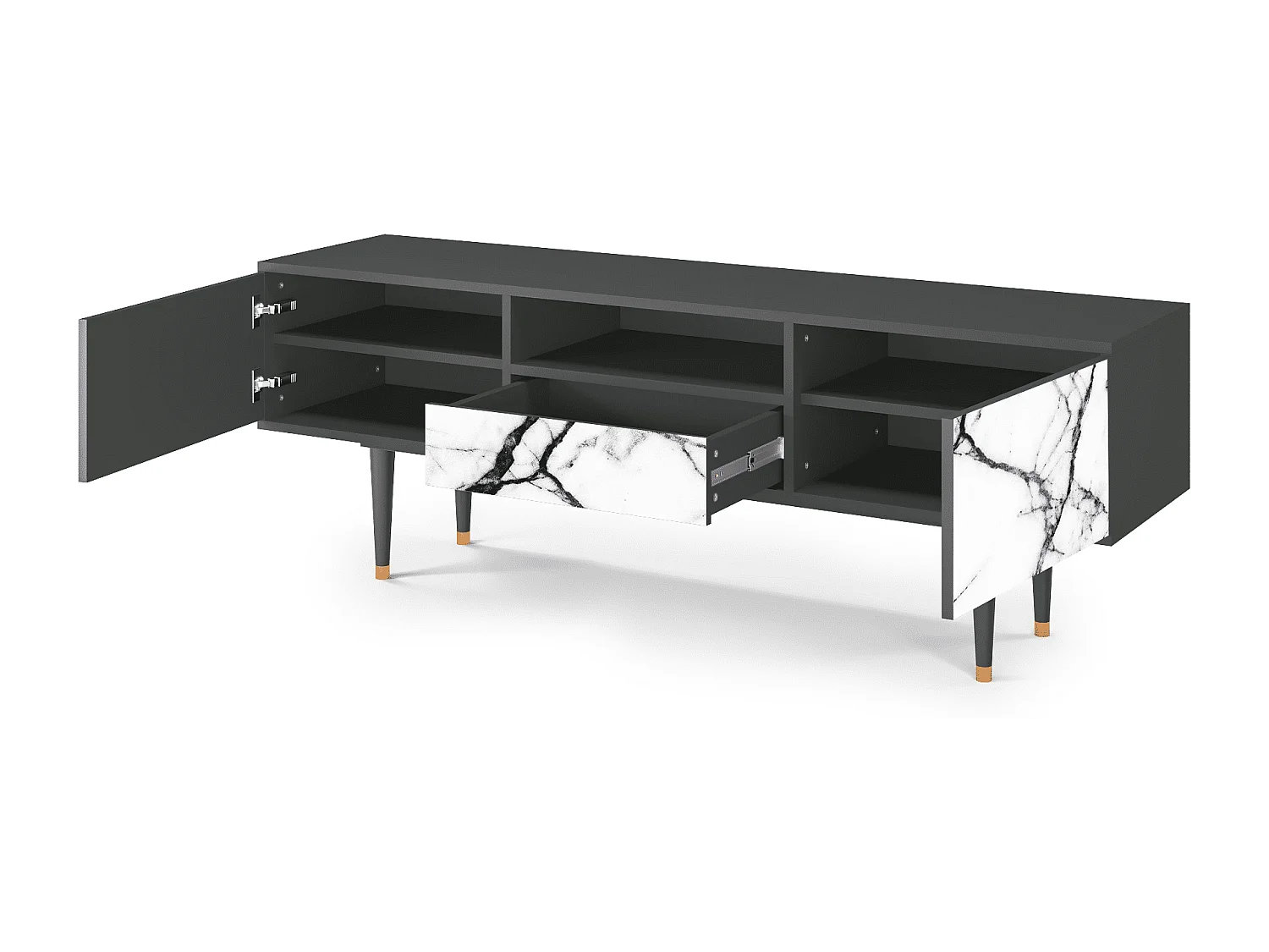 TV-Möbel - 170х59х41 cm - T6 - Raven Marble, Anthrazit