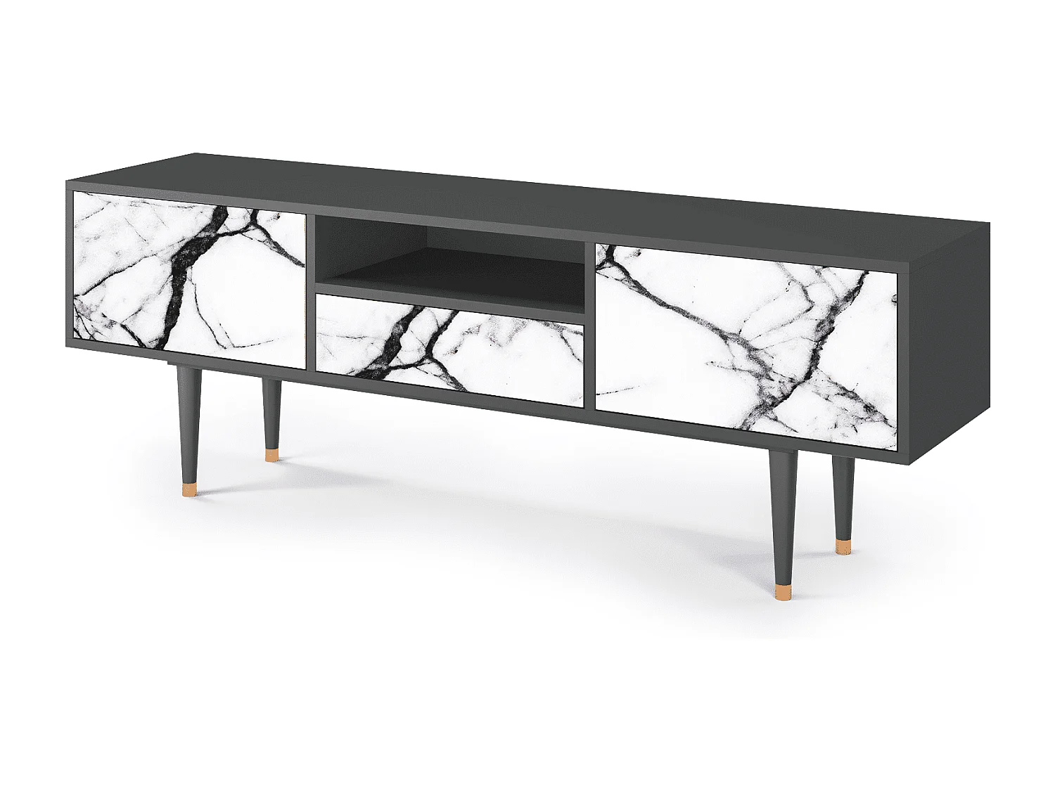 TV-meubel - 170х59х41 cm - T6 - Raven Marble, Antraciet