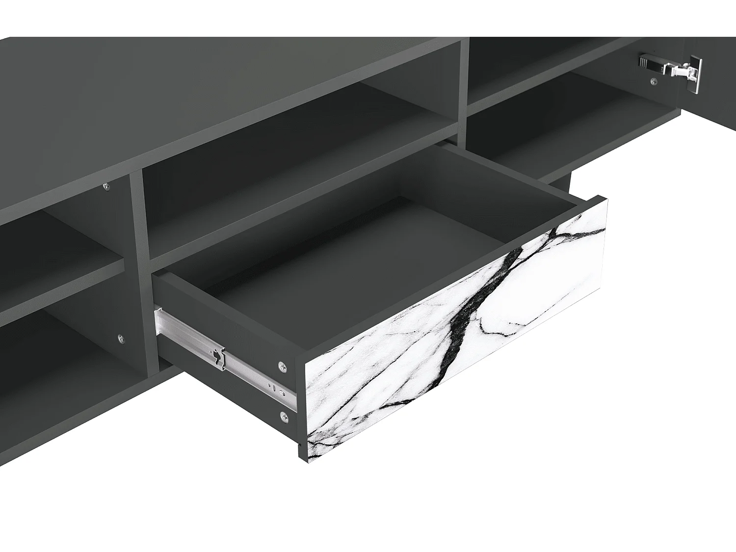TV-meubel - 170х59х41 cm - T6 - Raven Marble, Antraciet