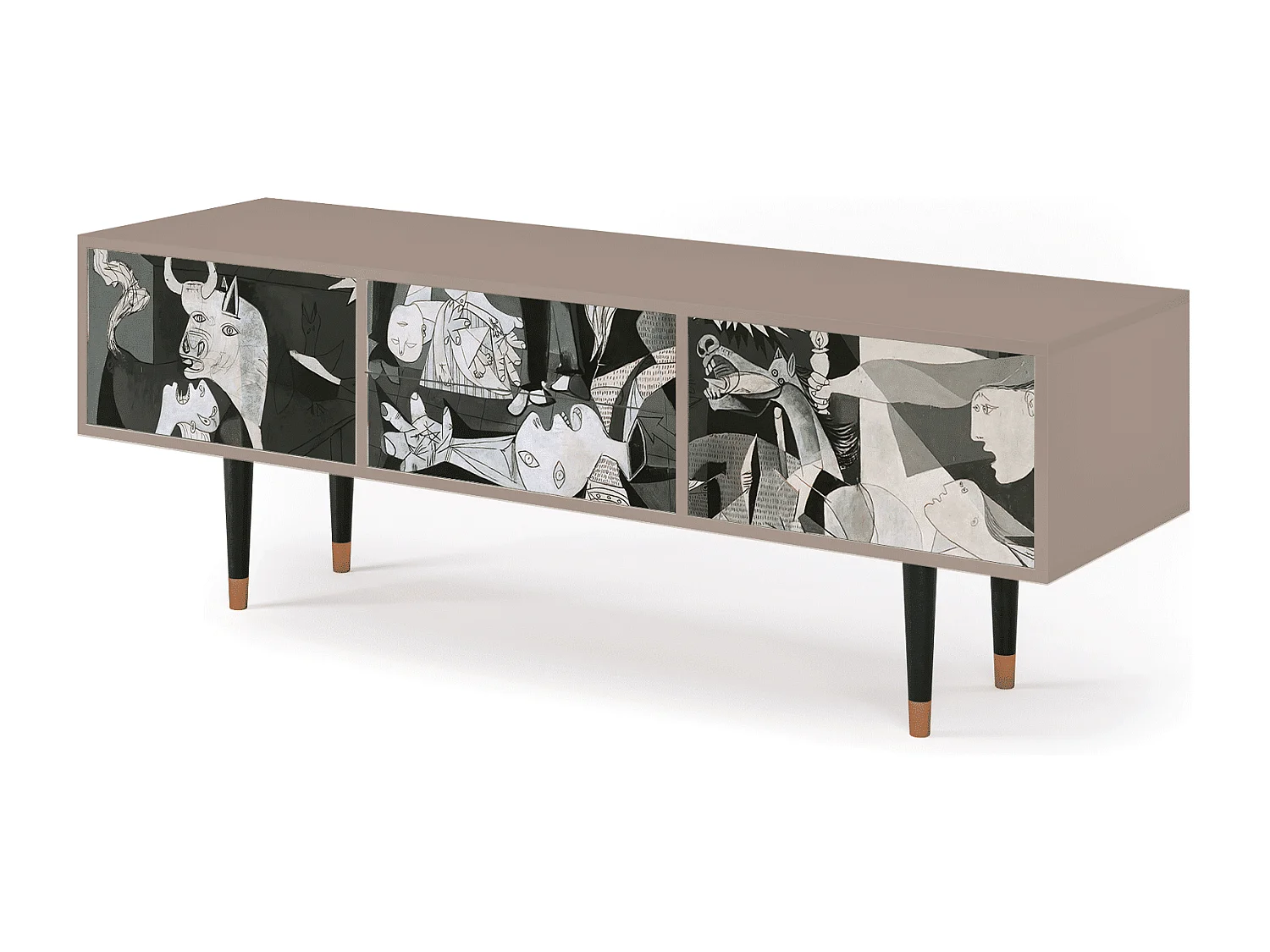 Szafka RTV - 170х59х48 cm - T4 - Guernica by Picasso, Latte