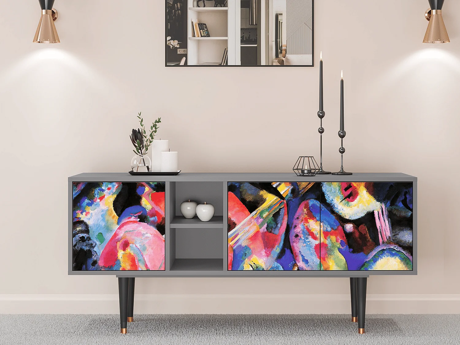 Mobile TV - 150х69х41 cm - T5 - Kandinsky, Grigio