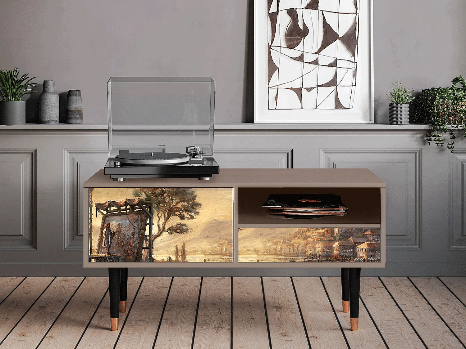 Meuble TV - 115х59х48 cm - T3 - Venice, Latte
