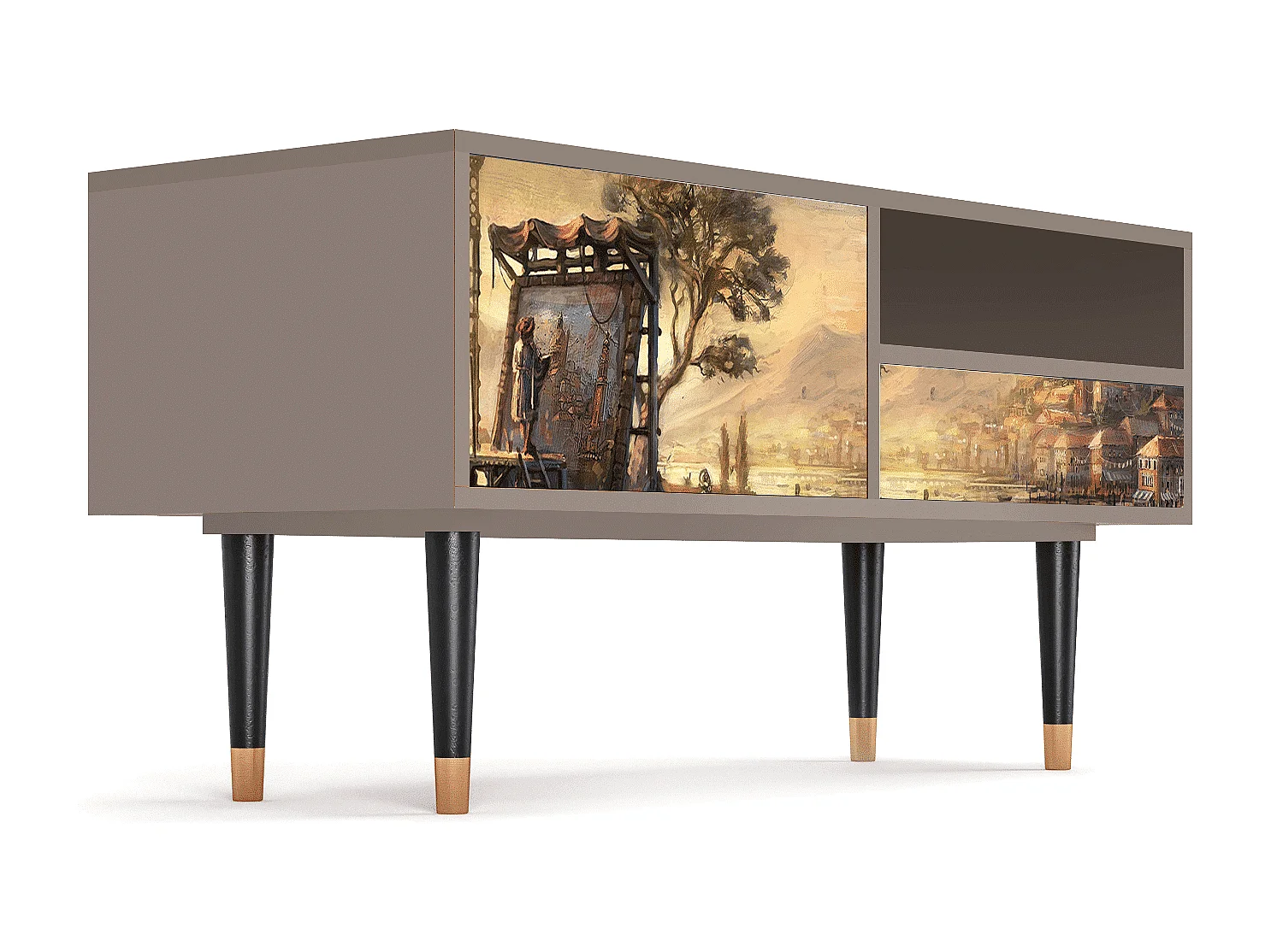Meuble TV - 115х59х48 cm - T3 - Venice, Latte