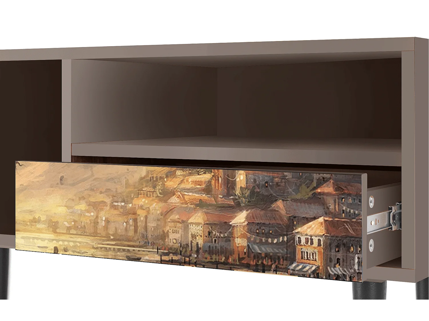 Meuble TV - 115х59х48 cm - T3 - Venice, Latte