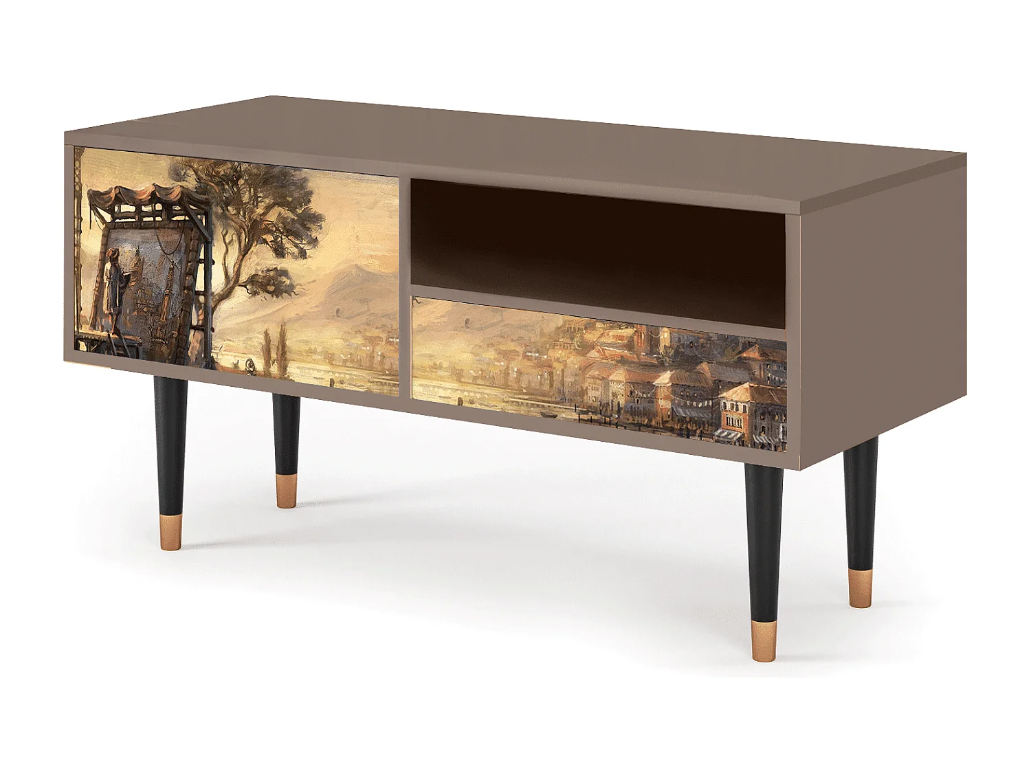 Meuble TV - 115х59х48 cm - T3 - Venice, Latte