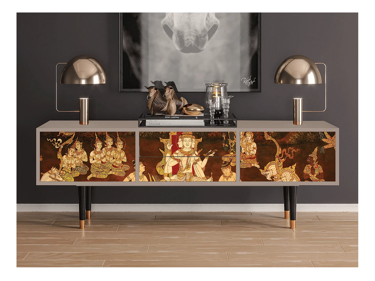 Meuble TV - 170х59х48 cm - T4 - Malyavan, Latte