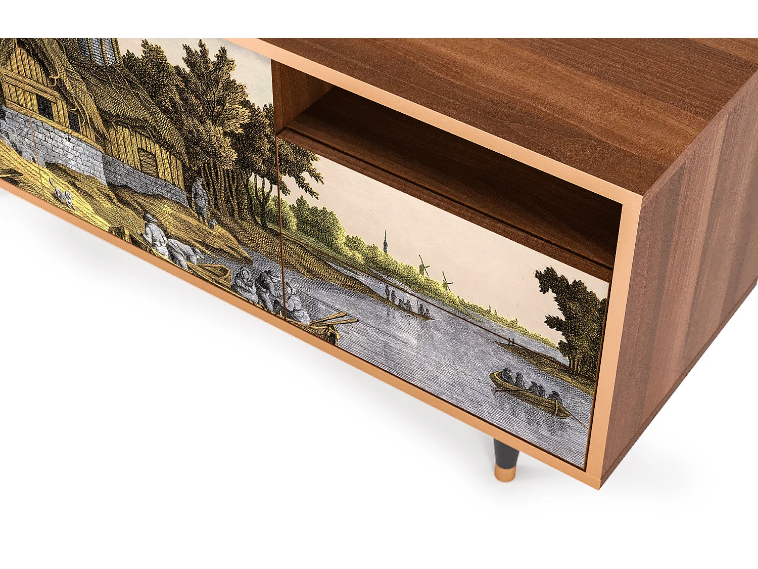 Meuble TV - 125х56х41 cm - T7 - Mill along a River, Noyer