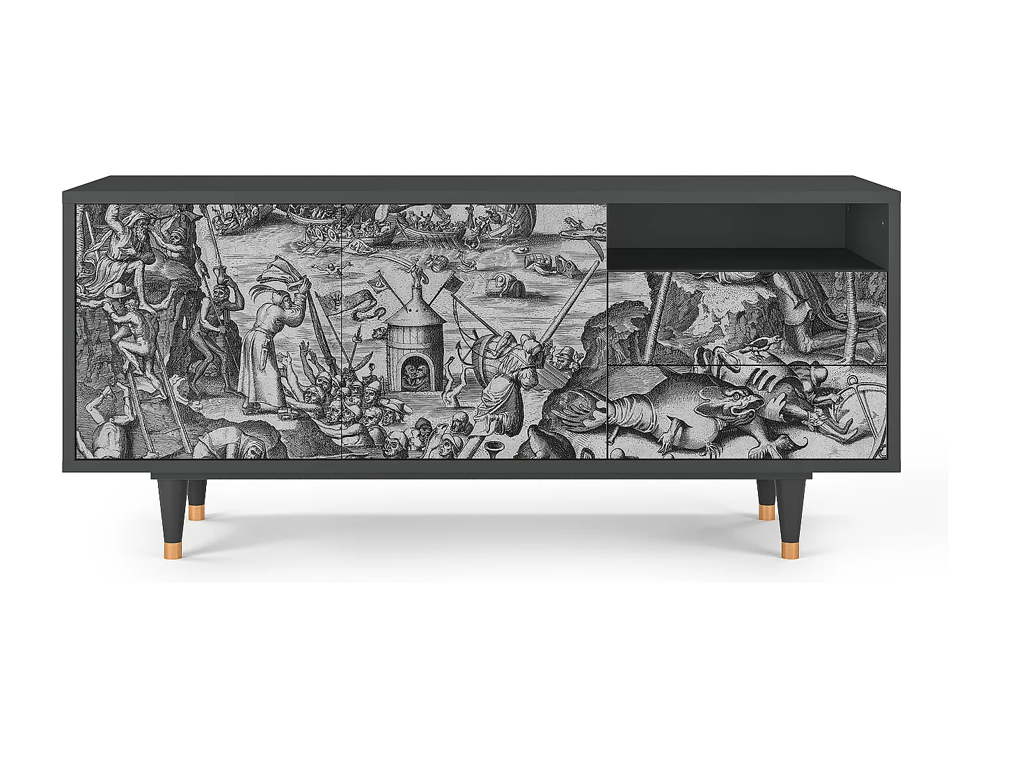 Mueble de TV - 125х56х41 cm - T7 - The Temptation, Antracite