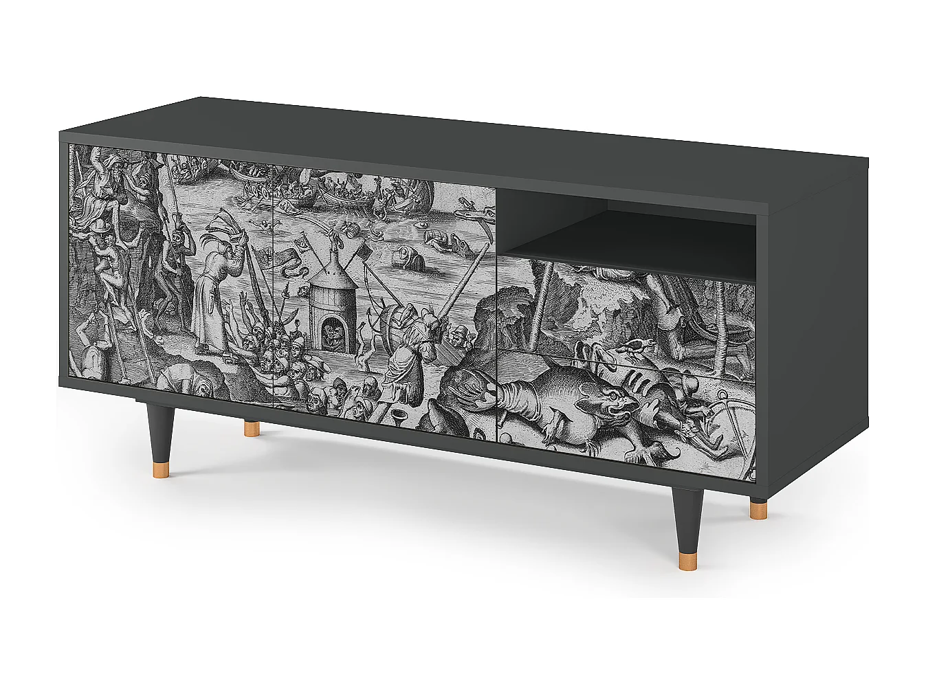 Mueble de TV - 125х56х41 cm - T7 - The Temptation, Antracite