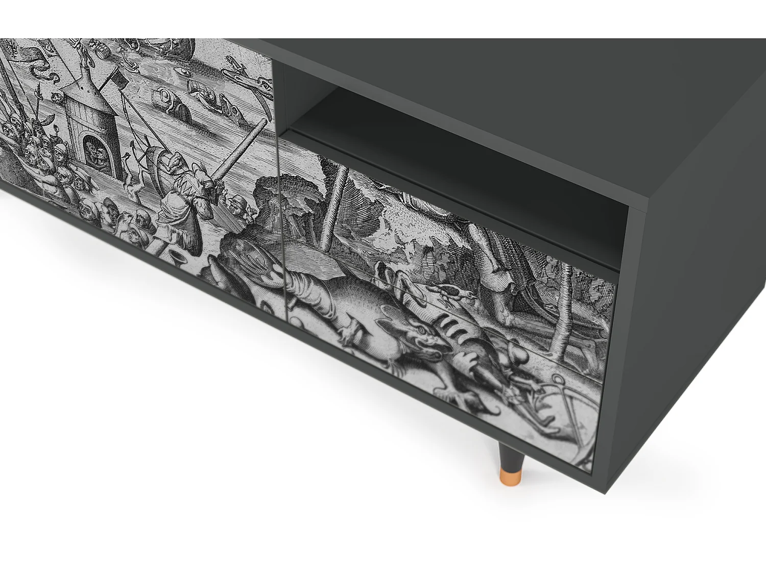 Szafka RTV - 125х56х41 cm - T7 - The Temptation, Antracyt