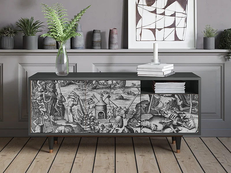 Szafka RTV - 125х56х41 cm - T7 - The Temptation, Antracyt