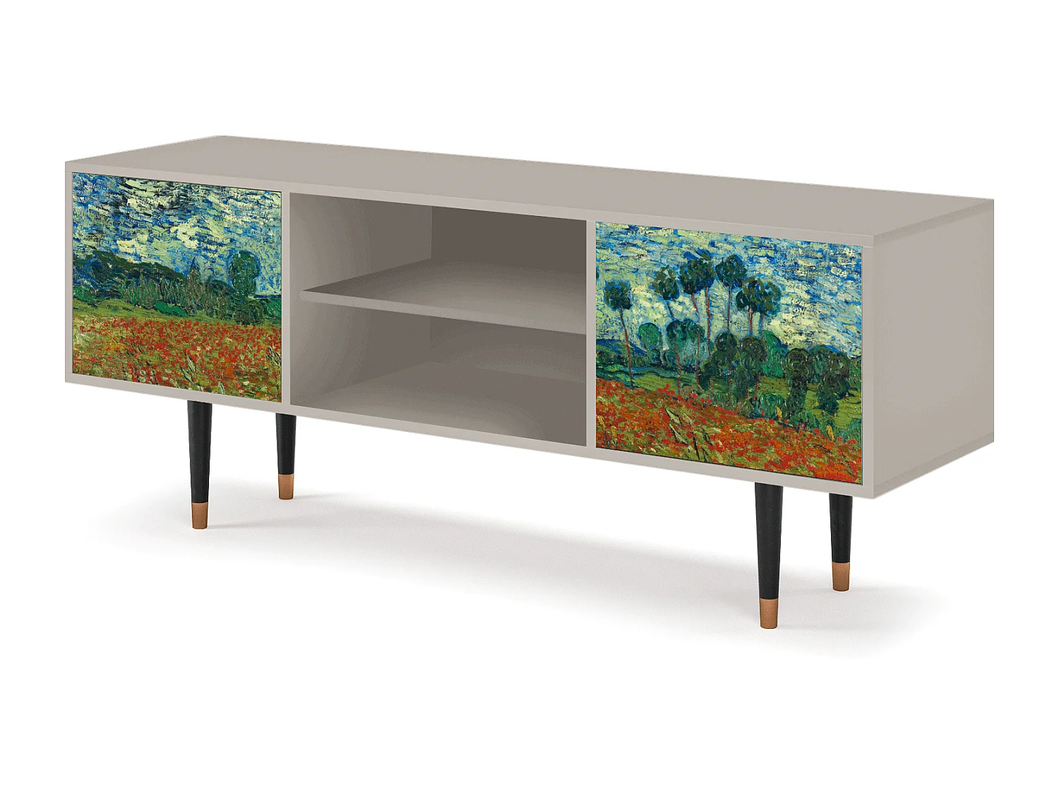 Mobile TV - 170х69х48 cm - T2 - Poppy field by van Gogh, Sabbia