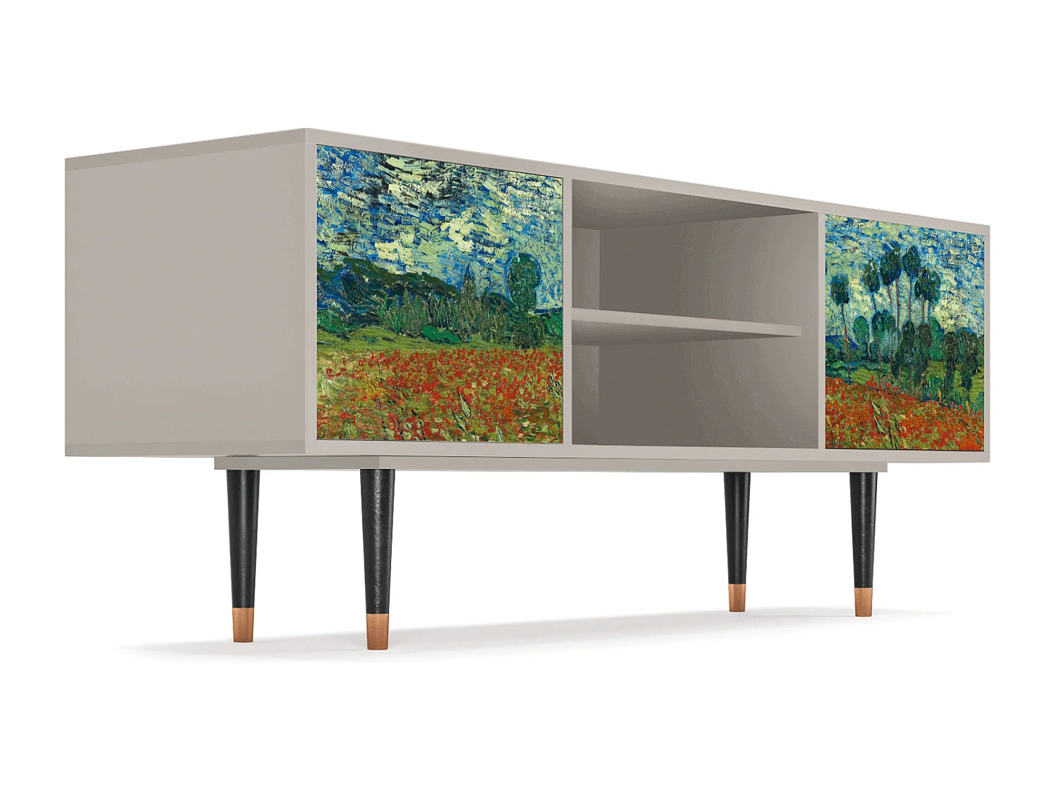 Mobile TV - 170х69х48 cm - T2 - Poppy field by van Gogh, Sabbia