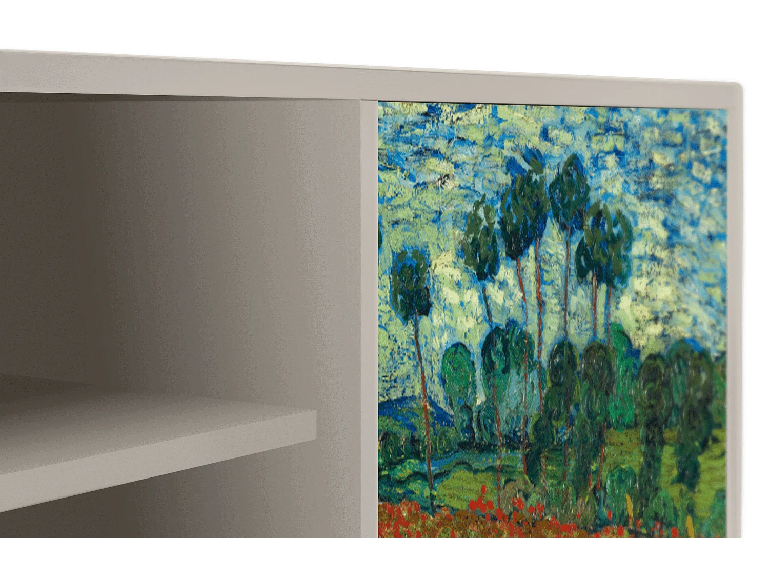 Mobile TV - 170х69х48 cm - T2 - Poppy field by van Gogh, Sabbia