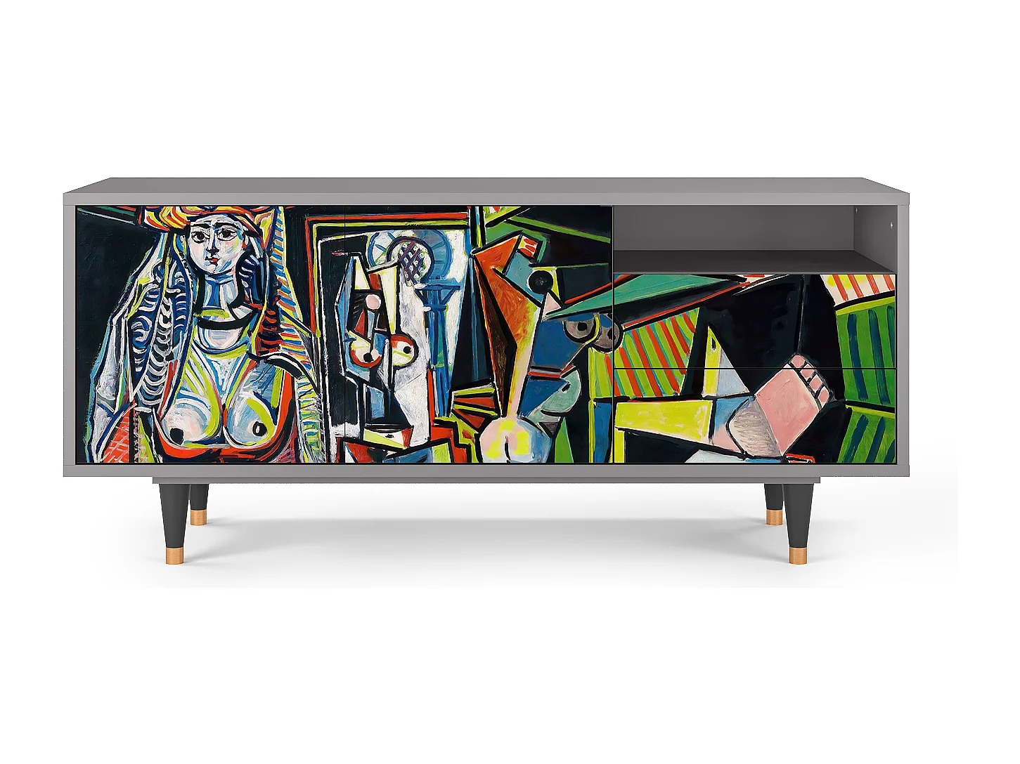 Meuble TV - 125х56х41 cm - T7 - Women of Algiers, Gris