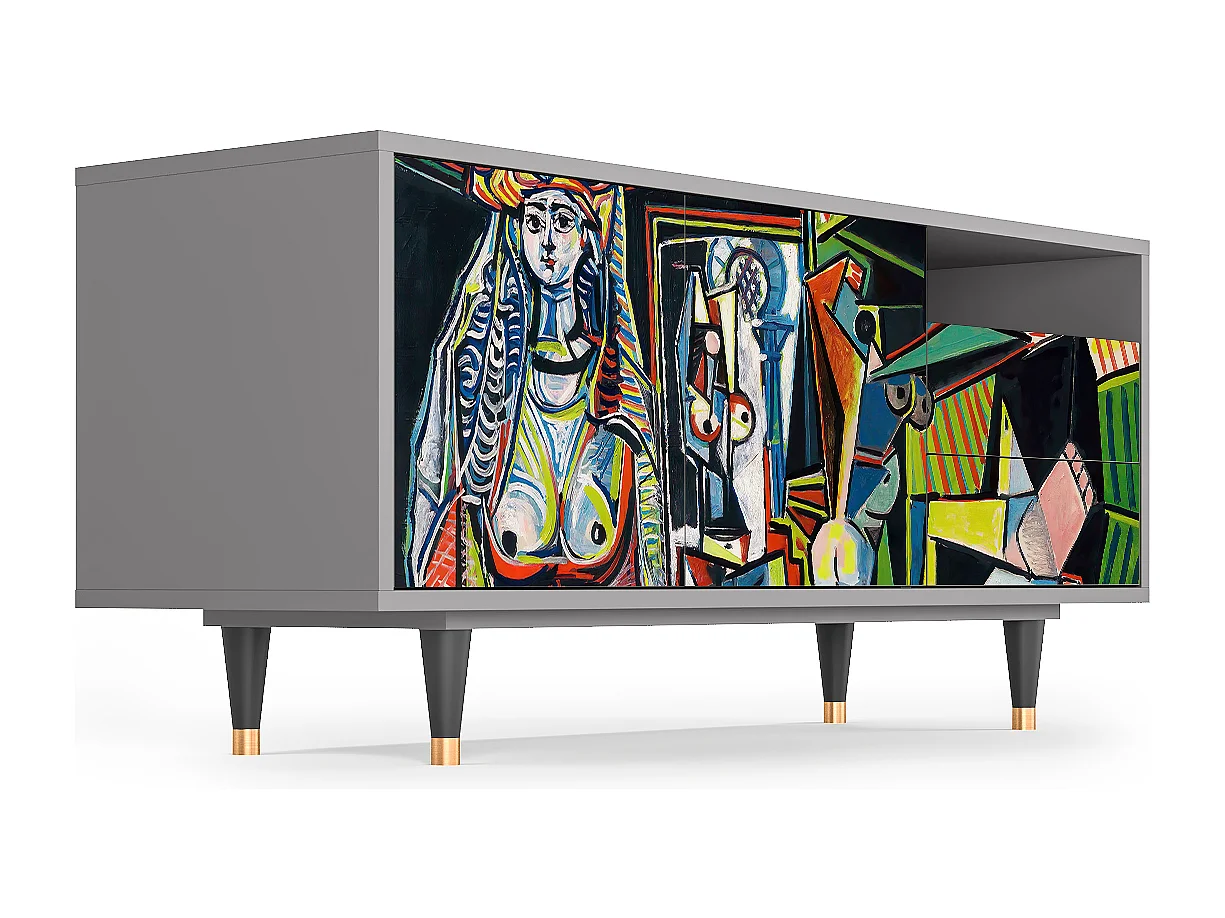 Meuble TV - 125х56х41 cm - T7 - Women of Algiers, Gris