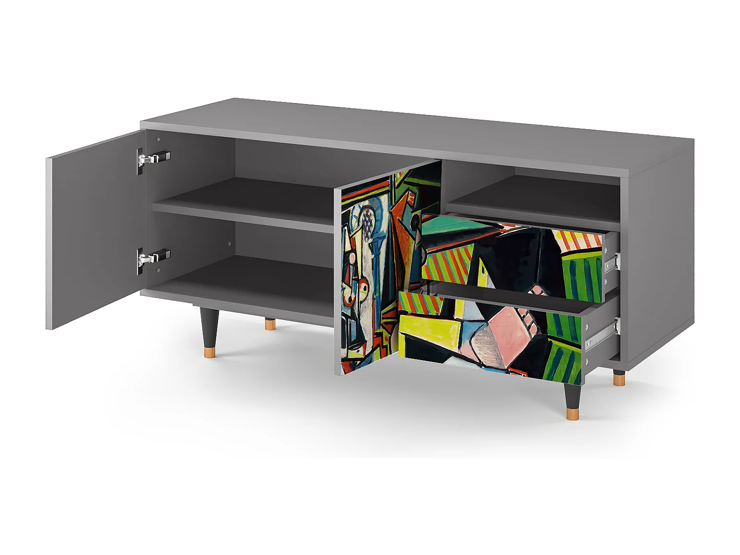 Meuble TV - 125х56х41 cm - T7 - Women of Algiers, Gris